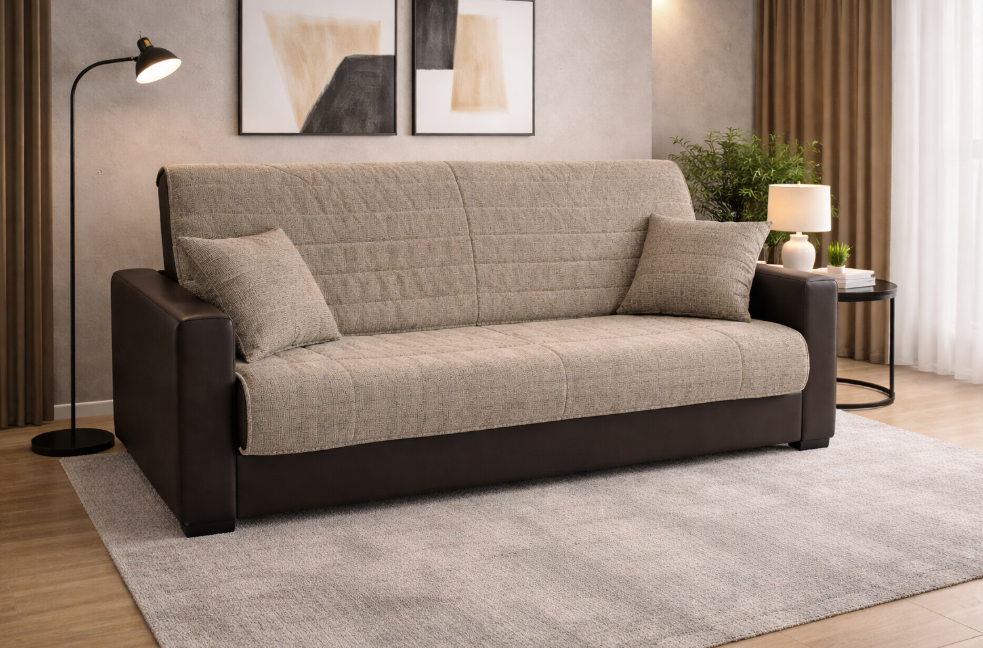 10161-MALOLES   Sofa cama polipiel en parte baja 